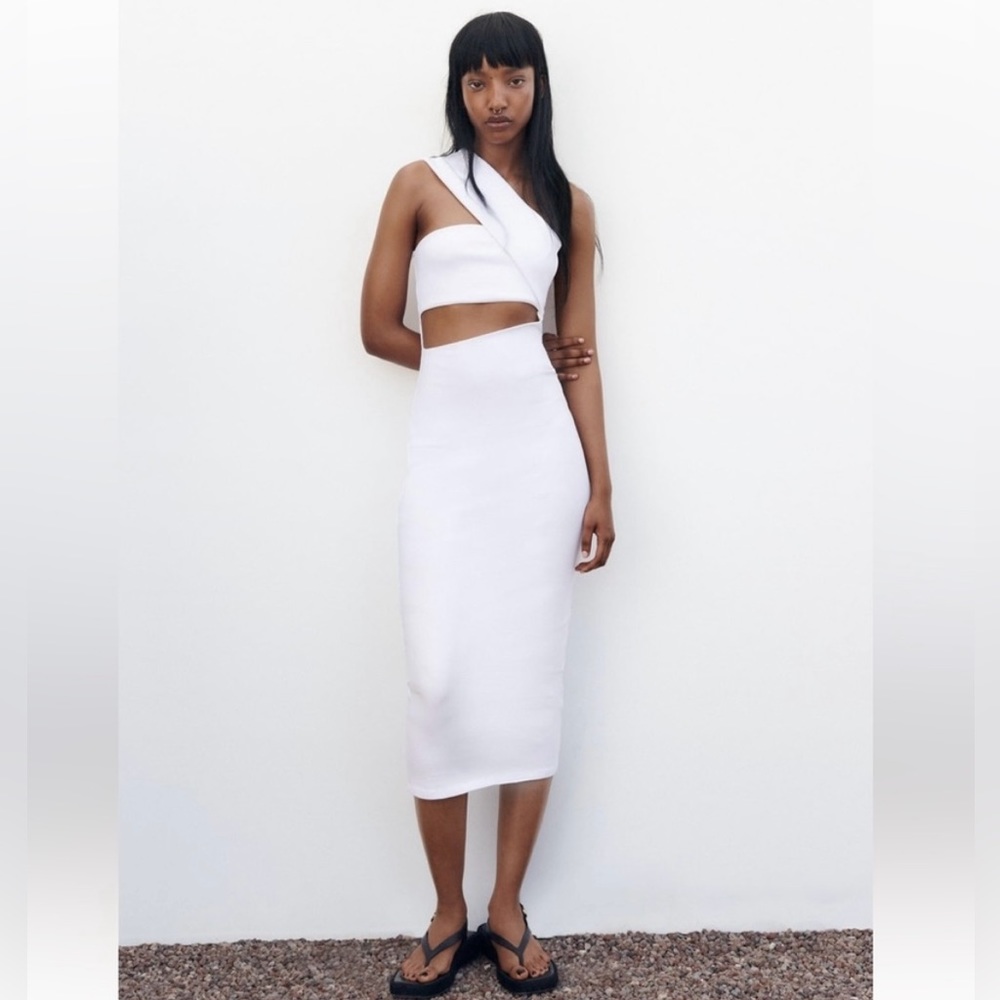ZARA CUT OUT ASYMMETRICAL DRESS S